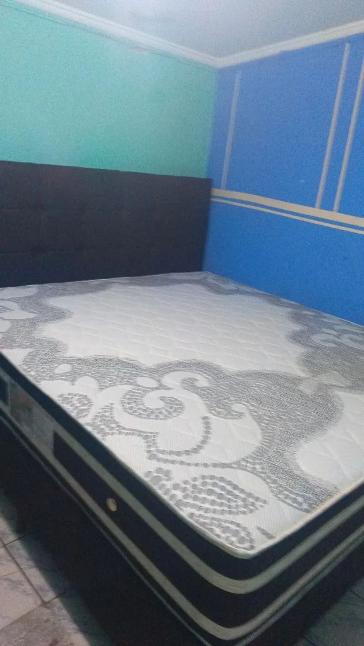 Cama gigante super King com colchão molas ensacadas espuma d33 - Foto 3