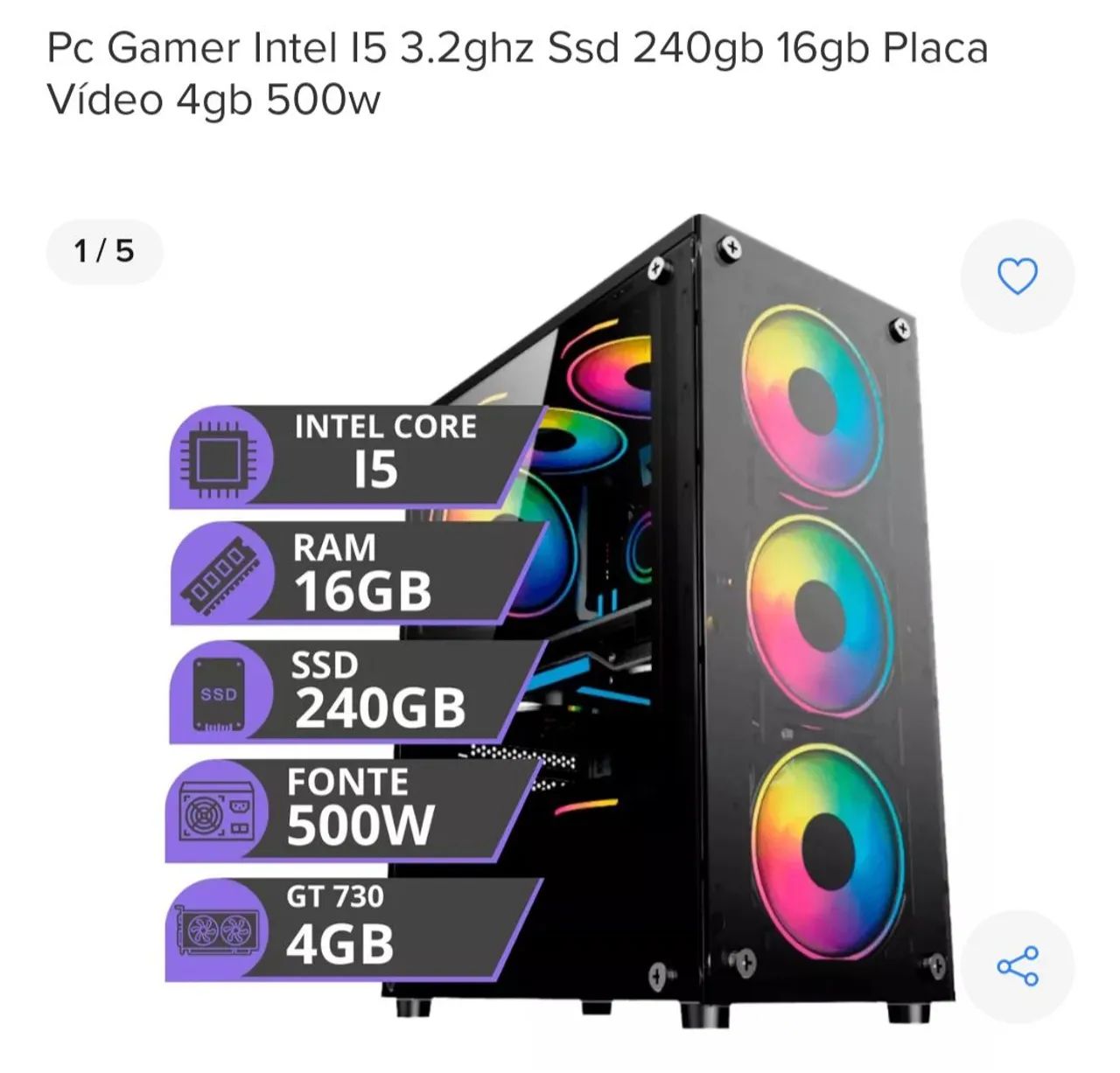 Vendo Pc gamer64166986105089120