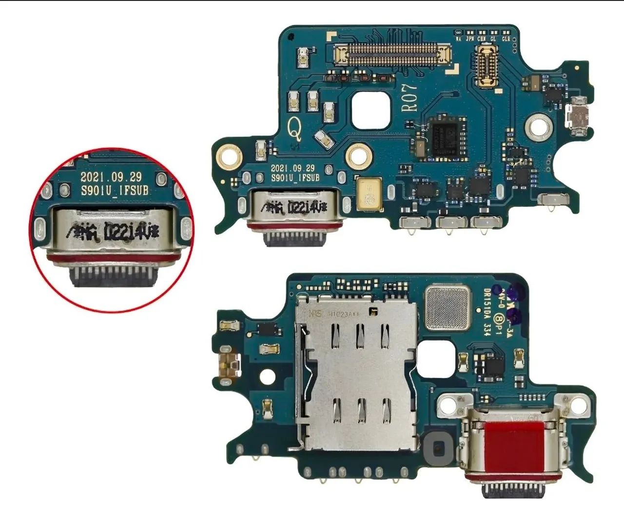 Placa conector de carga do s22 s901e original