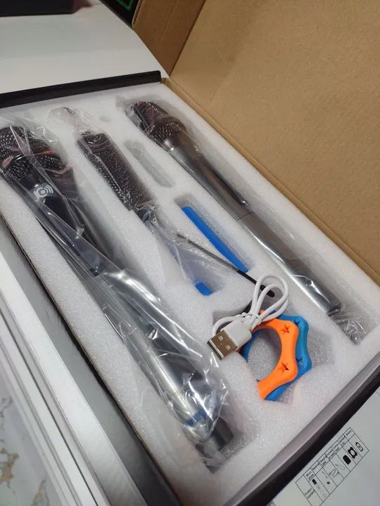 Microfone Sem Fio Duplo Profissional JC-83714 Novo Com Garantia  - Foto 4