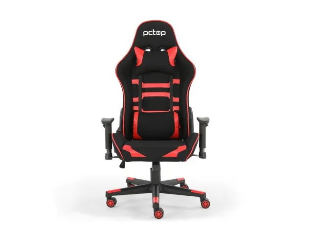 Cadeira gamer pctop power x-2555 preta/vermelha reclinável 180 encosto costas