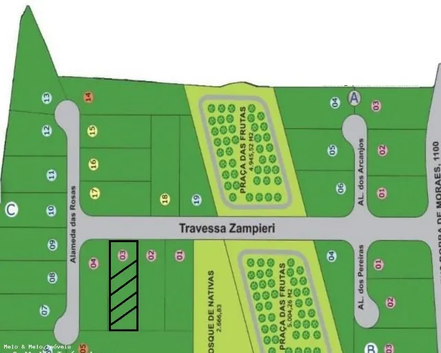 Terreno 1100 m² em condomínio fechado - Vila Bocaina