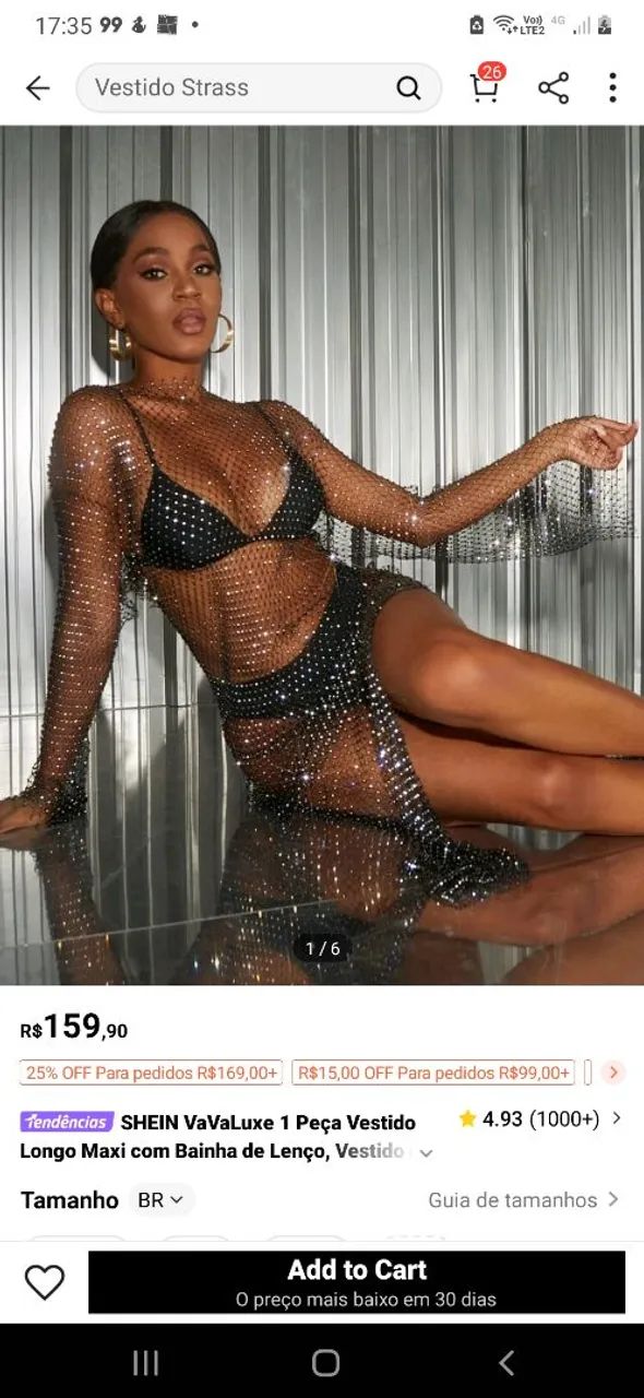 Vestido Strass Longo - Brilho e Elegância