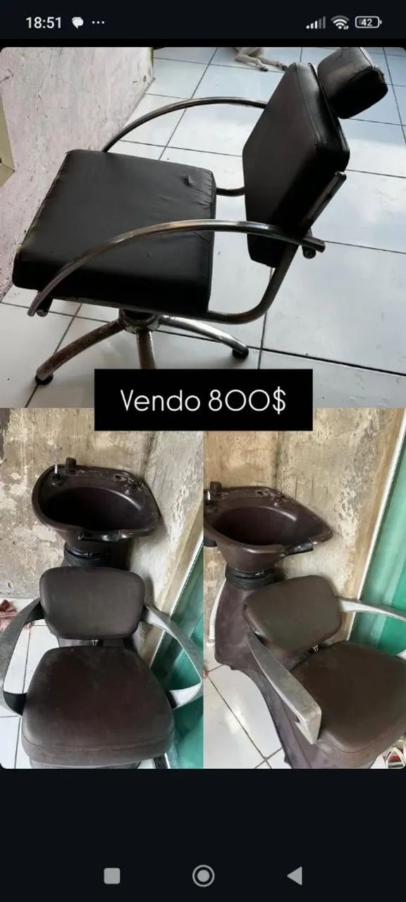 Cadeira e lavatório 