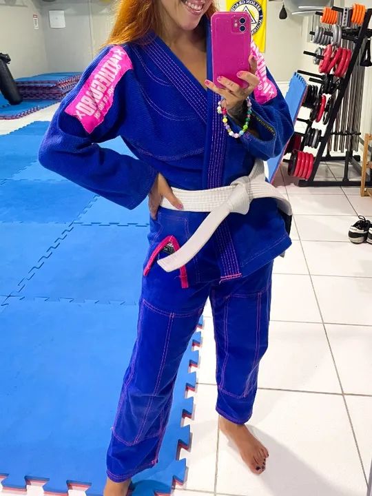 Kimono de Jiu-Jitsu Feminino Azul/Rosa- A0 - In The Guard - Ótimo estado (Florianópolis)