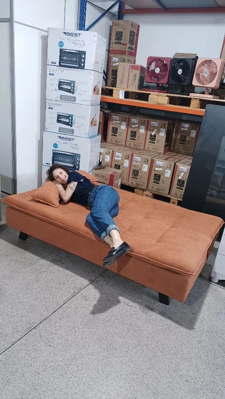 Sofá cama moderno (pronta entrega) opções de cores - Foto 2