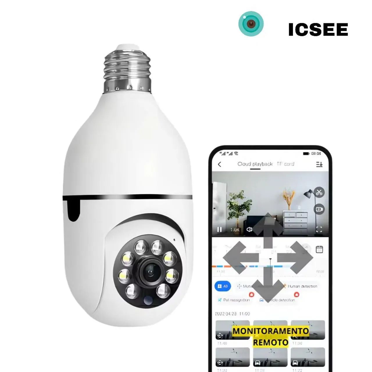 Camera E27 ICSEE com resolução 1080" nova.