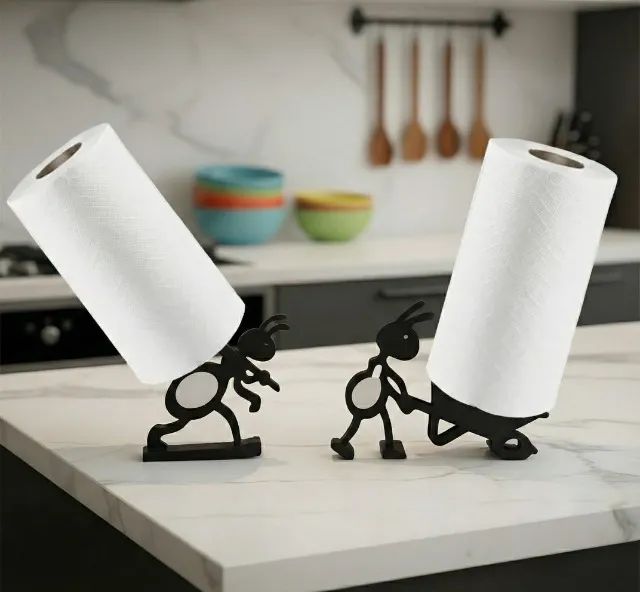 Kit Duas Formigas Suporte Papel Higiênico Ou Papel Toalha - Foto 2