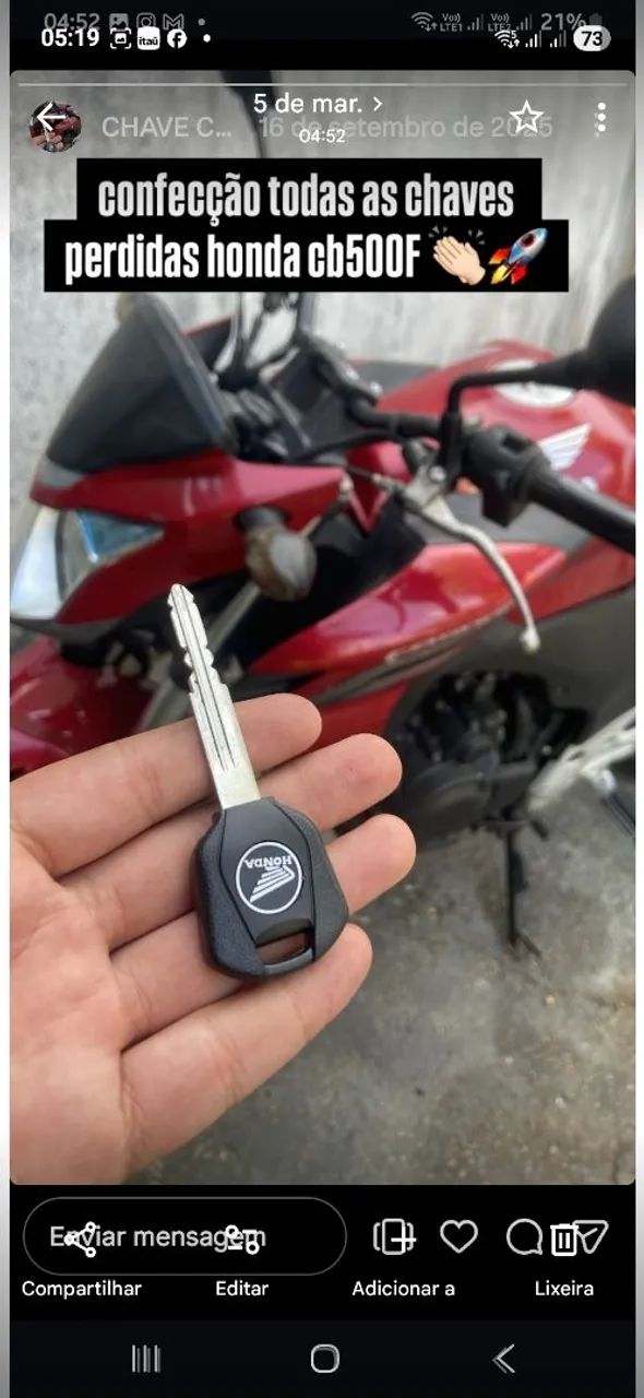 CHAVES CODIFICADAS PARA QUALQUER MOTO - Foto 4