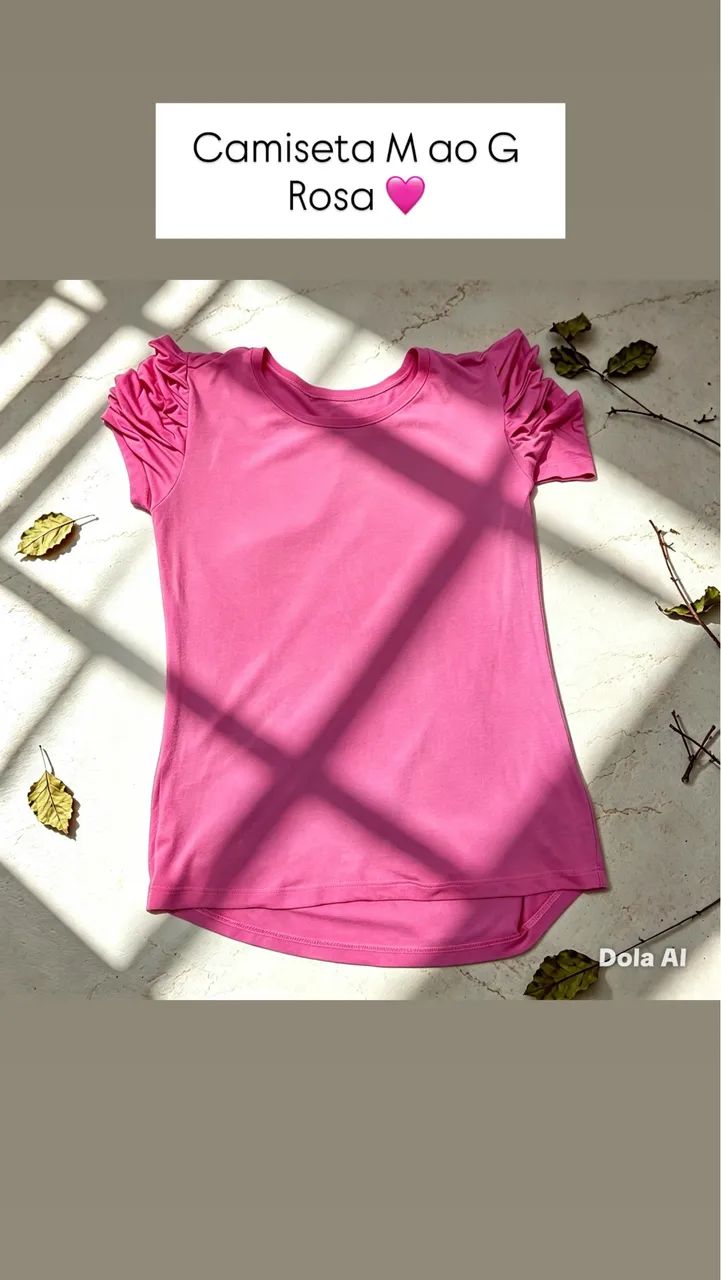 Camiseta rosa M ao G 