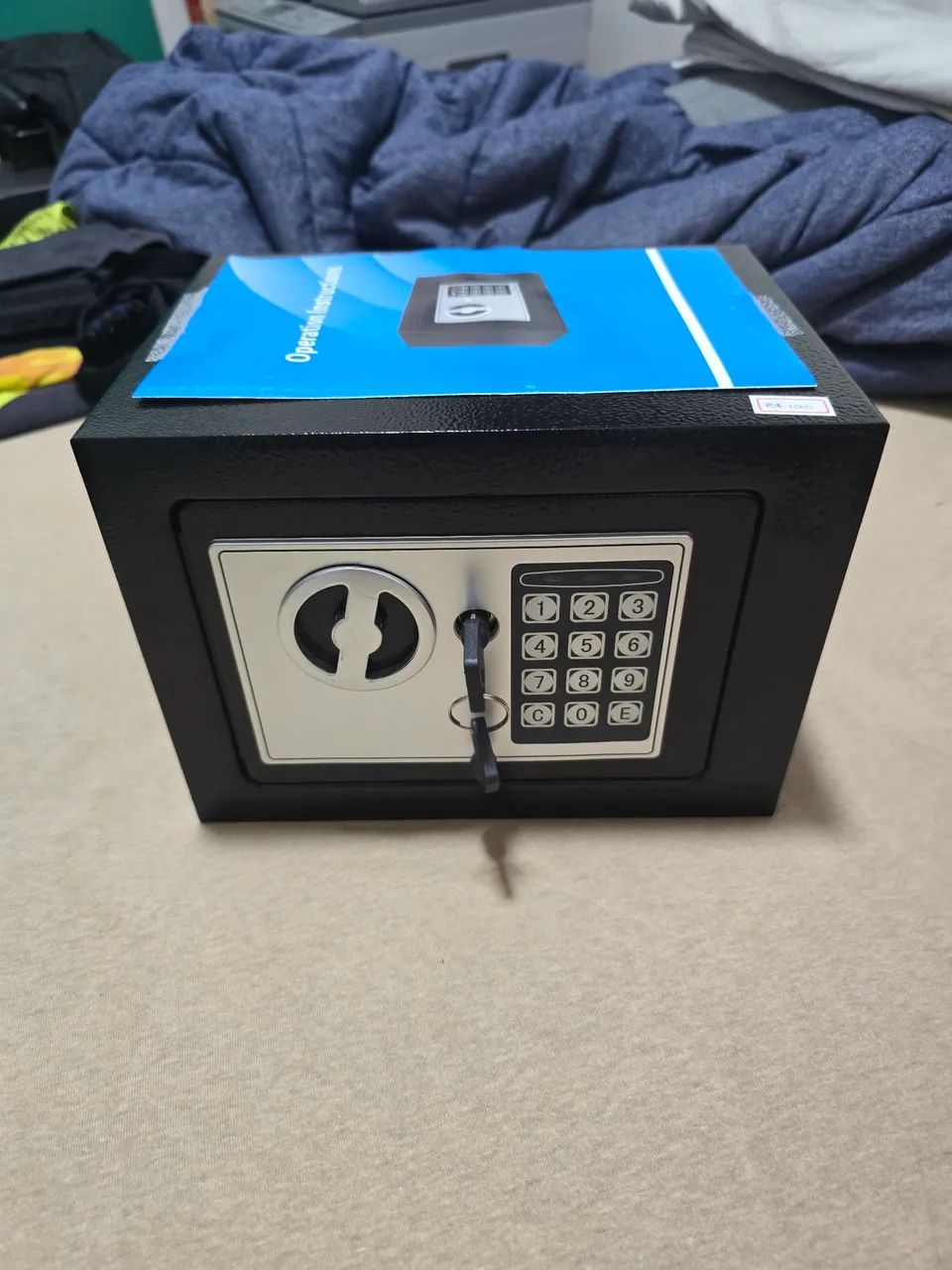 Cofre Eletrônico Teclado Digital + 2 Chaves Segurança Máxima (Preto)<br>