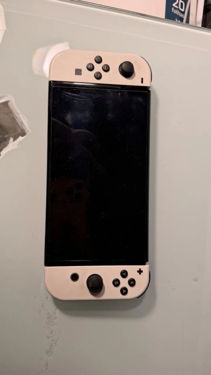Nintendo Switch OLED branco + Joy-Con extra Splatoon ? original, online ok - Foto 3