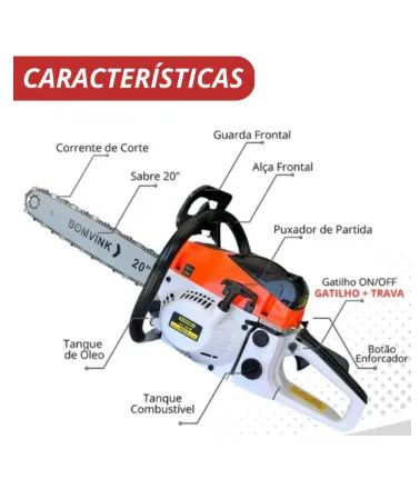 Motosserra Gasolina Profissional 20 Polegadas 52cc Potente - Foto 2