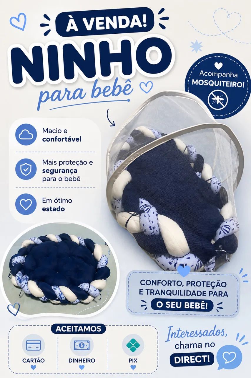 Ninho para bebe+ mosquiteiro 