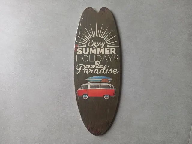 Kit com 3 quadros decorativos em forma de prancha de surf - Foto 2