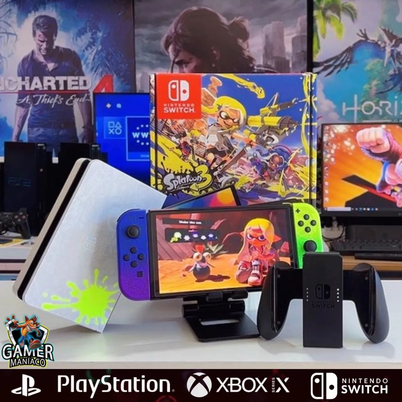 Nintendo Switch Oled Edição Splatoon Desbloqueado