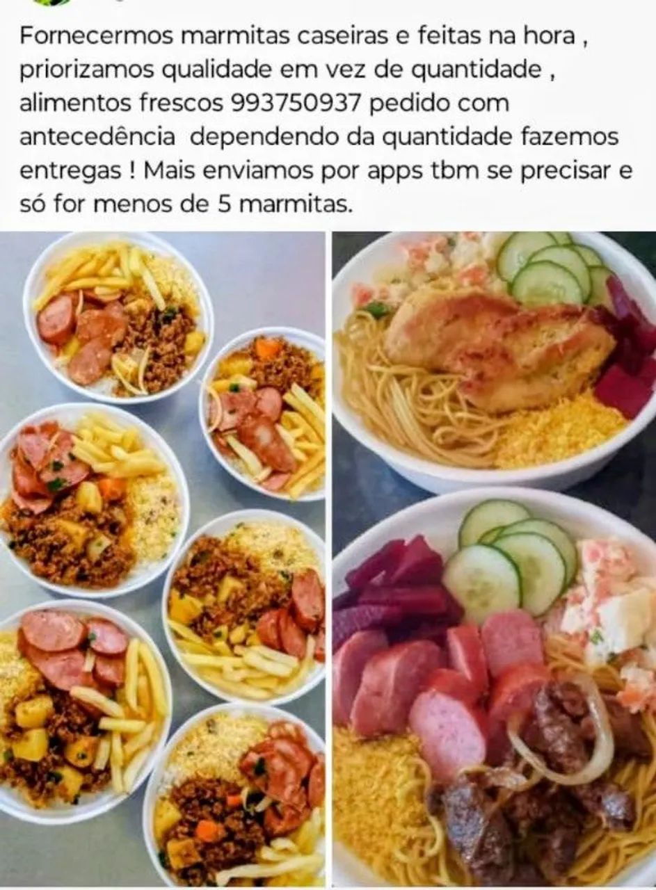 Marmitas caseiras 