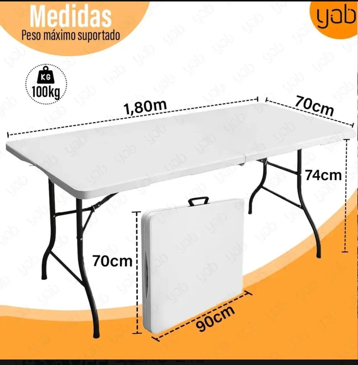Vendo mesa dobrável 1.80mt