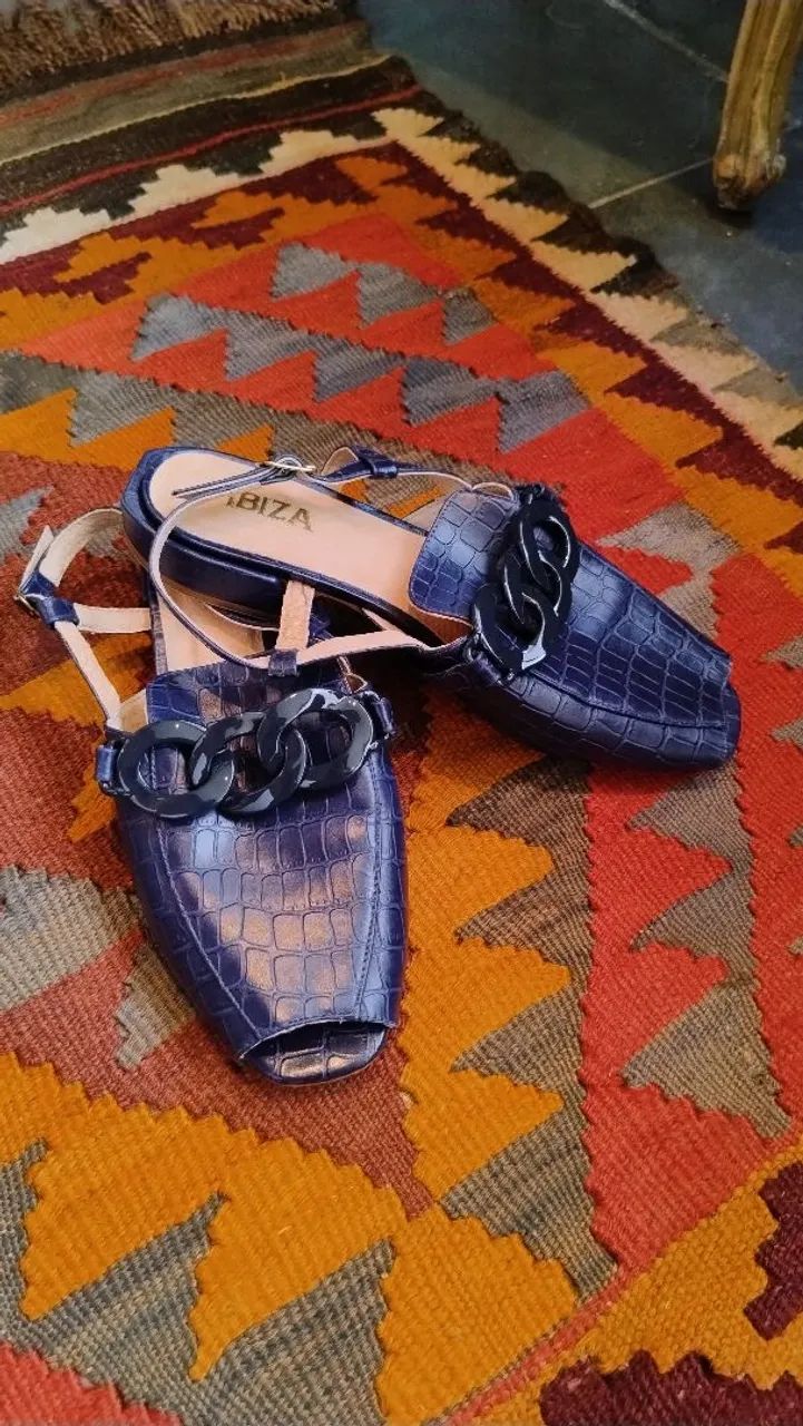 Sapato Slingback Azul Marinho da Ibiza - Foto 2