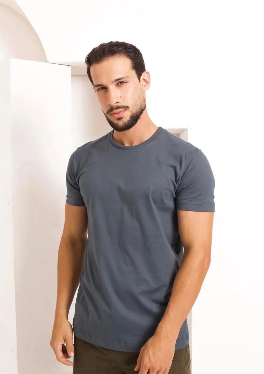 Camisas básicas masculinas algodão acetinado  - Foto 4