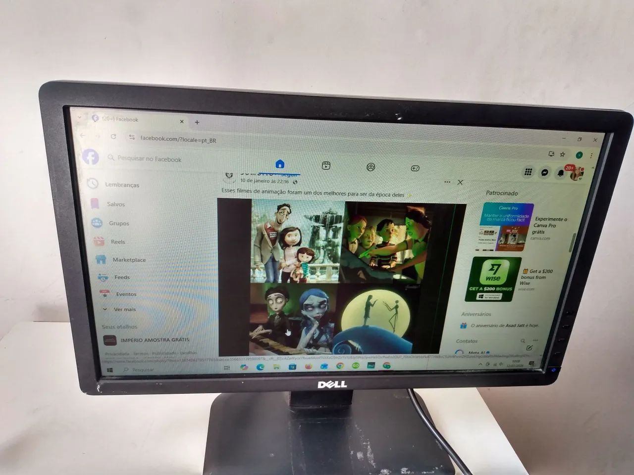 monitor de computador Dell, semelhante ao modelo LCD E1913C tem uma linha  na Led  - Foto 4