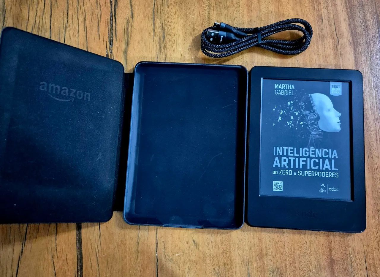 Kindle Geração 7 com capa Magnética  e cabo. Ótimo  estado - Foto 5