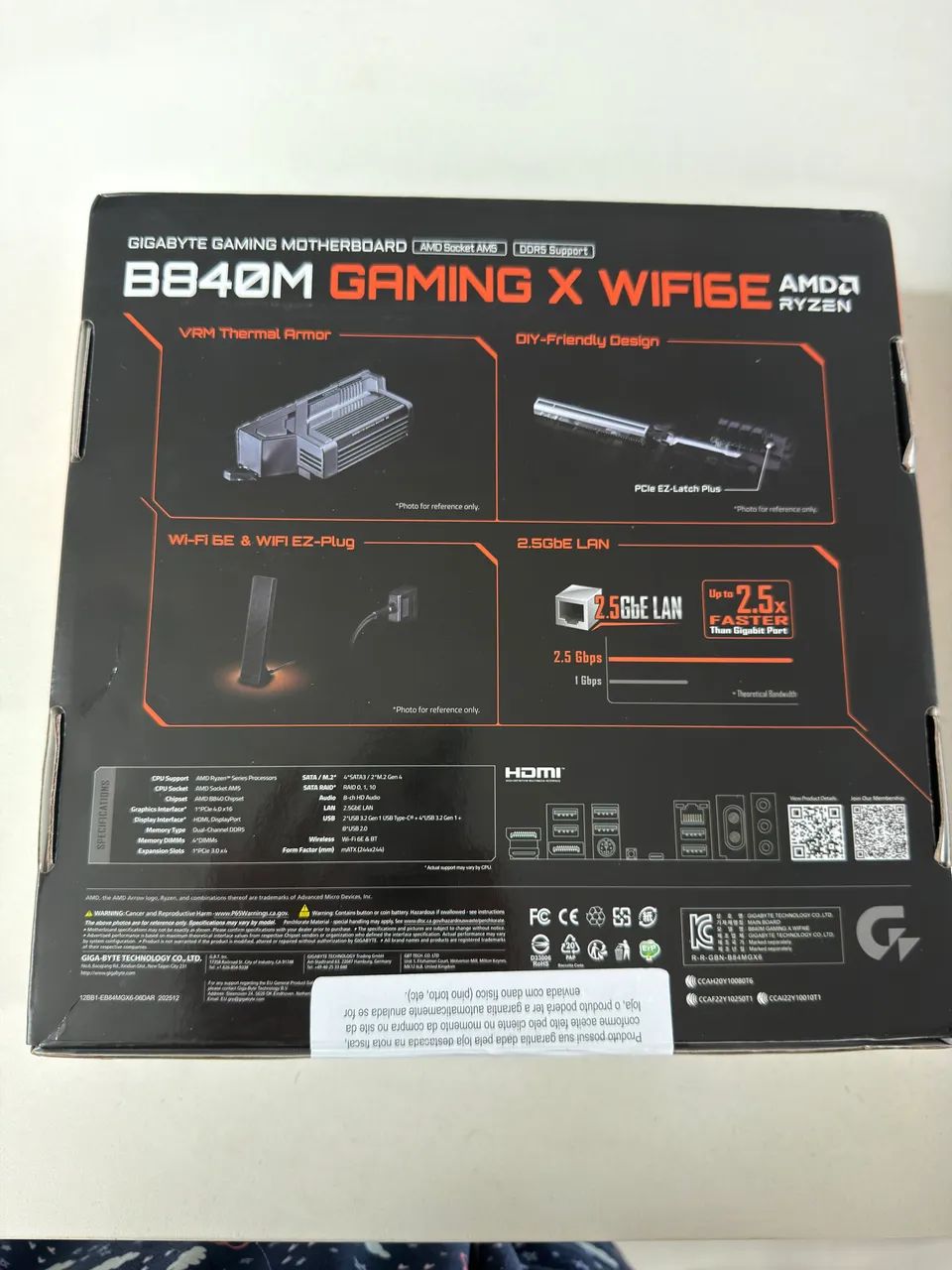 Placa Mãe Gigabyte B840M GAMING PLUS WIFI6E AMD AM5 - Foto 5