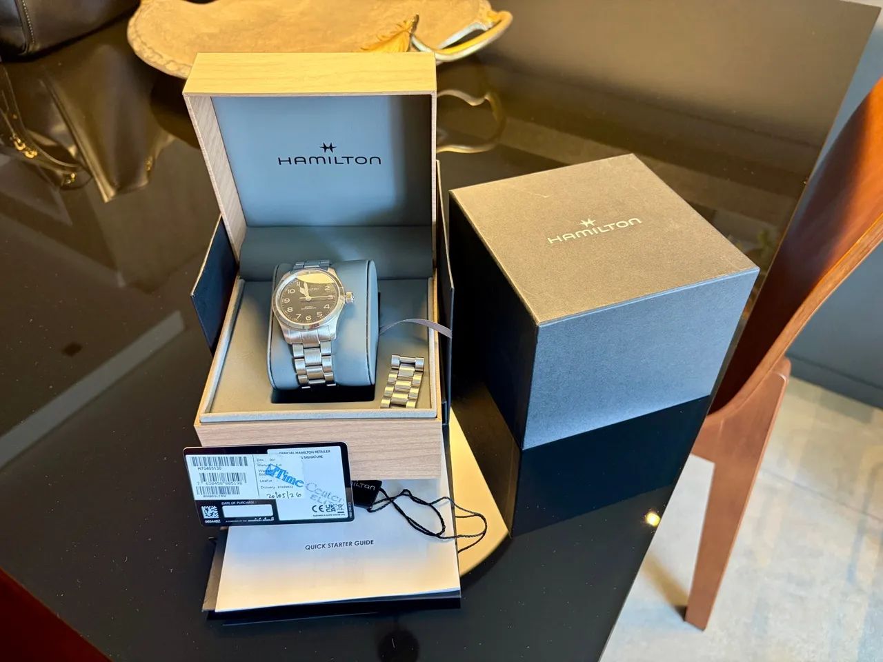Hamilton Khaki Field Murph 38 mm - Automático - H-10 - Pulseira de Aço + Couro - FULL SET - Foto 3