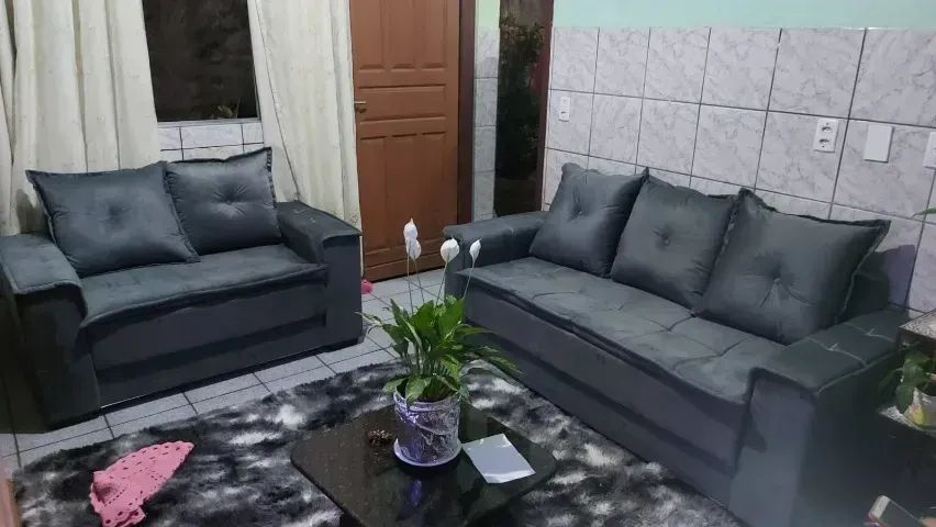 Sofá 2 e 3 lugares Barcelona Cinza FRETE GRÁTIS - Foto 2