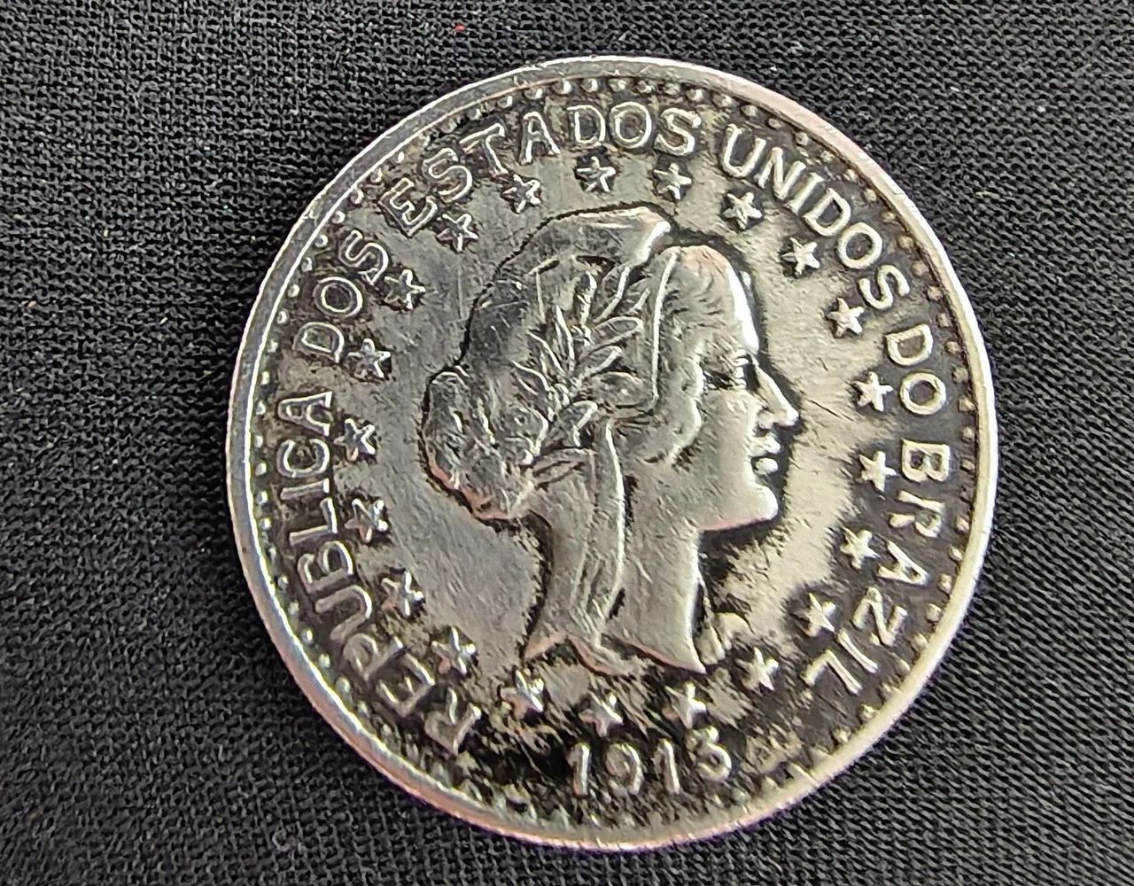 Moeda brasileira 1000 Réis 1913 - Foto 2