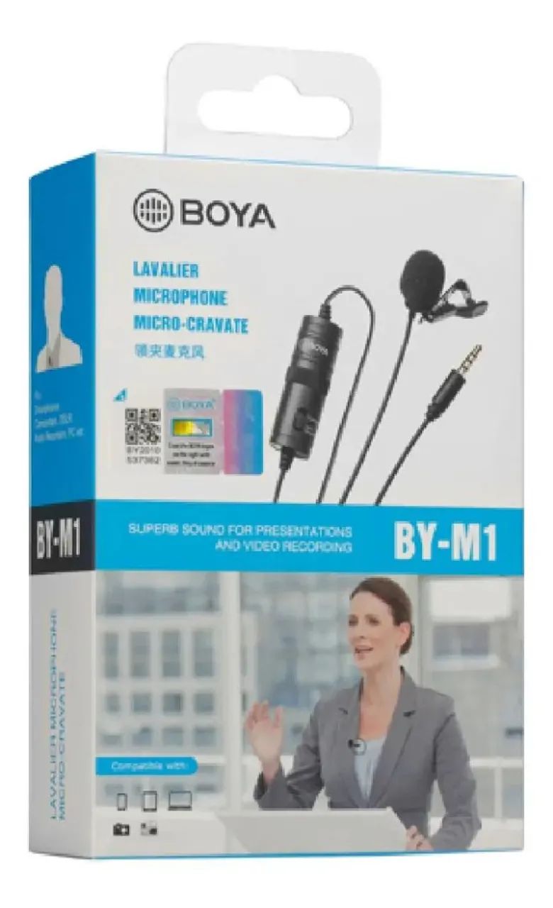 microfone de lapela boya by-m1 preto - Foto 4