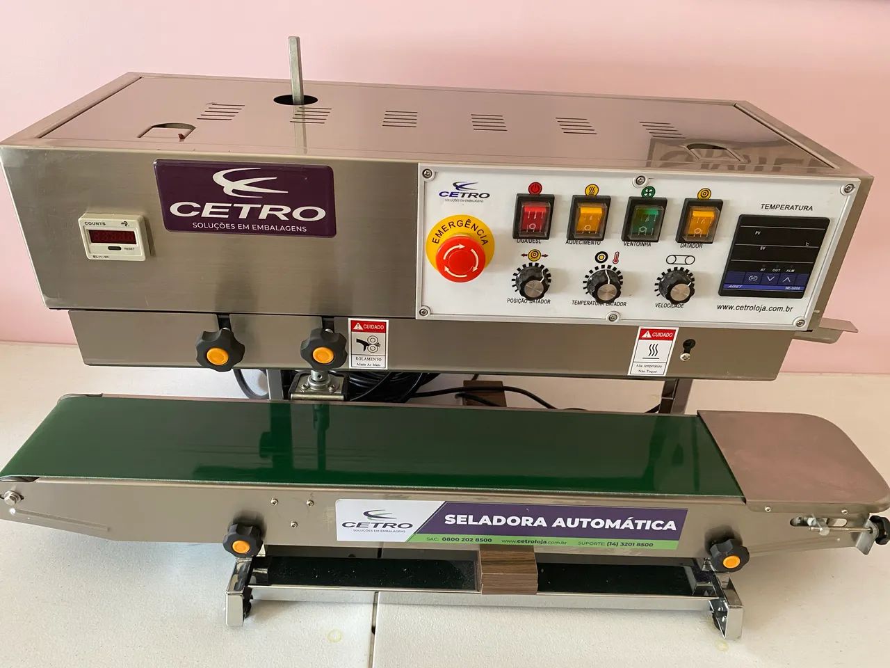 Seladora CETRO SA1000 continua c/ datador e contador + Kit vertical SA1000 c/eixo de 30cm - Foto 3