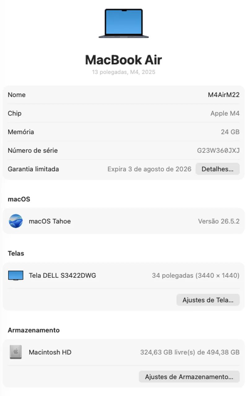 Macbook M4 13" - 24GG Memória e SSD 512GB - Foto 2