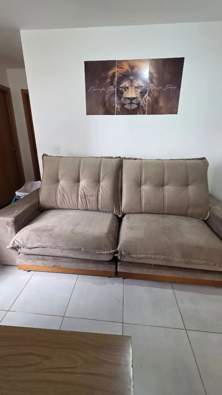 Sofá Retrátil e Reclinável Tamanho 250x180cm Pillow 30cm