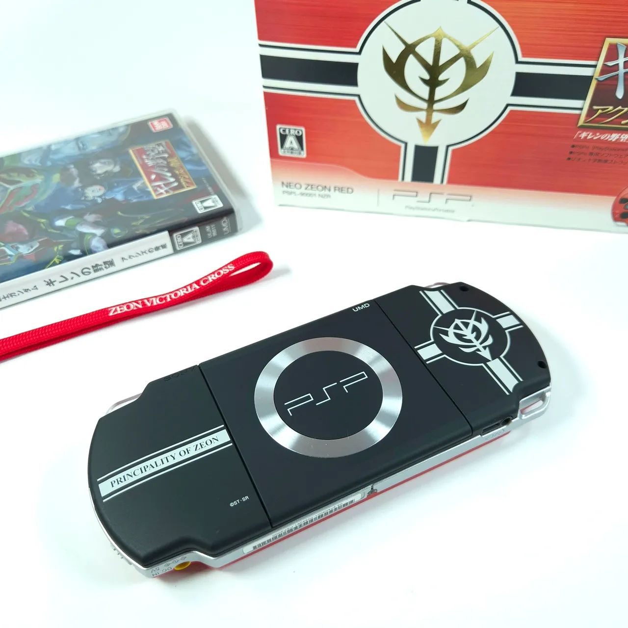 PSP Gundam Neon Zeon Red - Completo e Fantástico (Envio