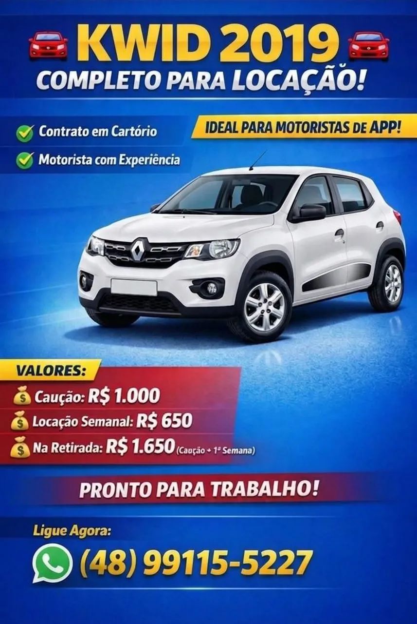 ALUGUEL - Renault Kwid - Uber/99