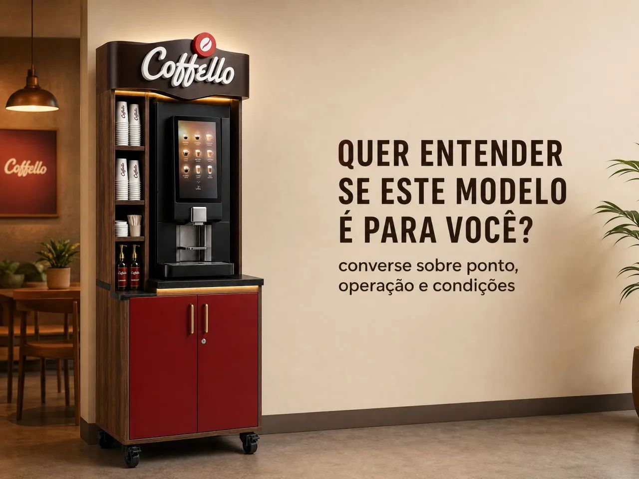 Tenha um negócio de operação autônoma de bebidas quentes Coffello - retorno rápido  - Foto 3