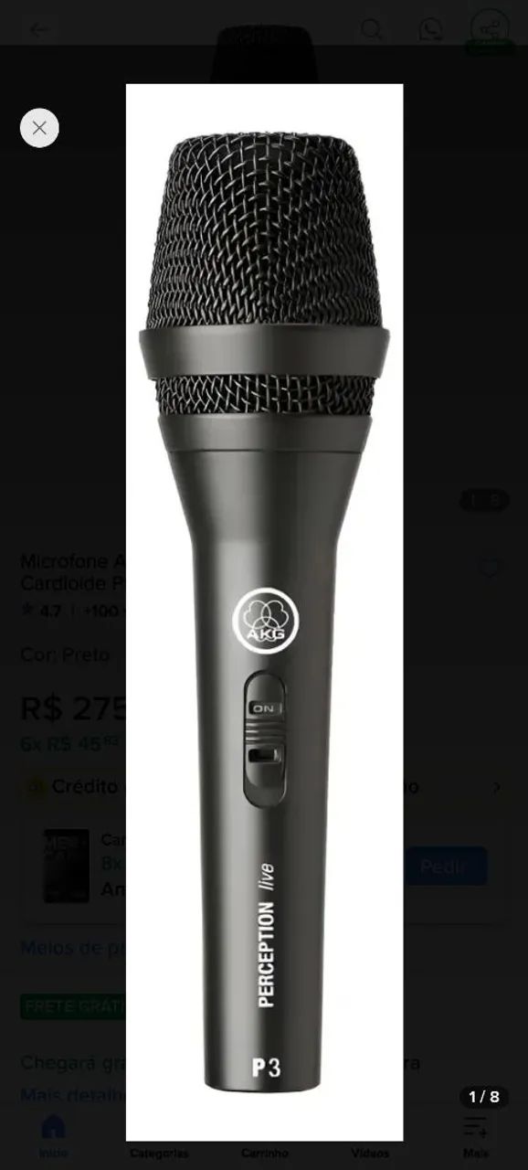 Microfone akg p3s novo caixa  - Foto 2