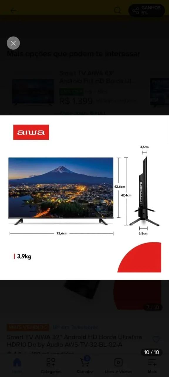 TV Android 32 " Marca (Aiwa)