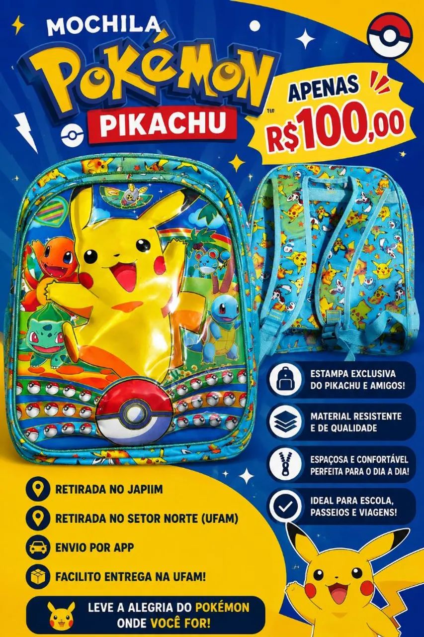 Mochila Pokémon Pikachu  - Foto 3