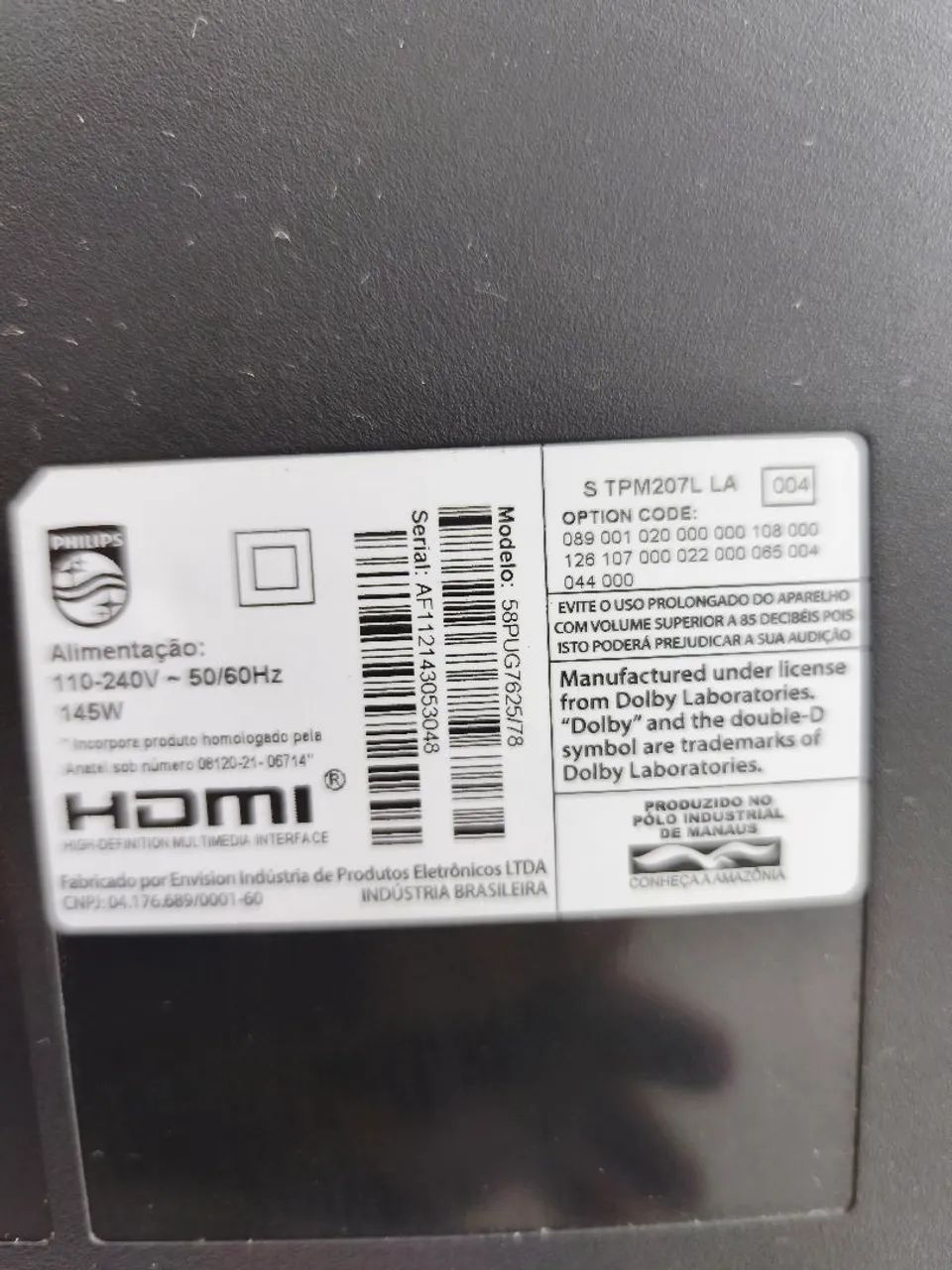 Vendo tv Phillips com defeito para aproveitar peças 
