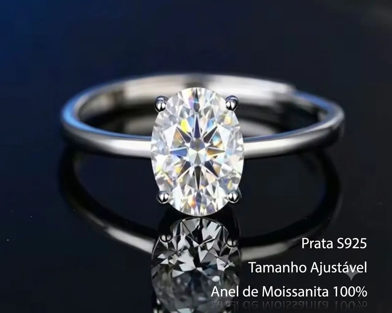 Anel diamante moissanite 1ct - Foto 3