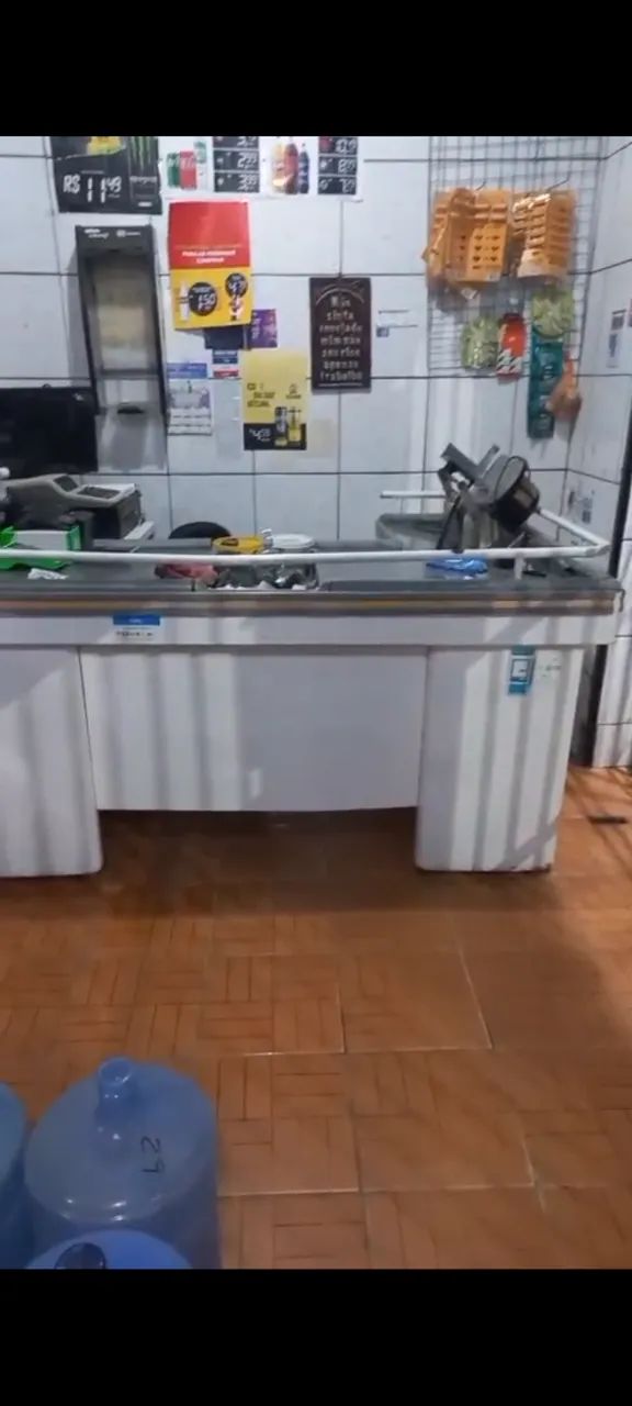 Balcão caixa supermercado 