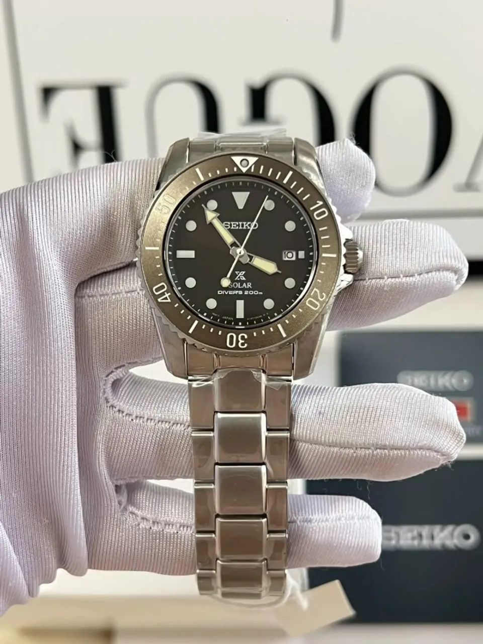 Relógio Seiko Prospex Solar Diver 38,5 mm - Ref. SBDN071 JDM - Foto 5