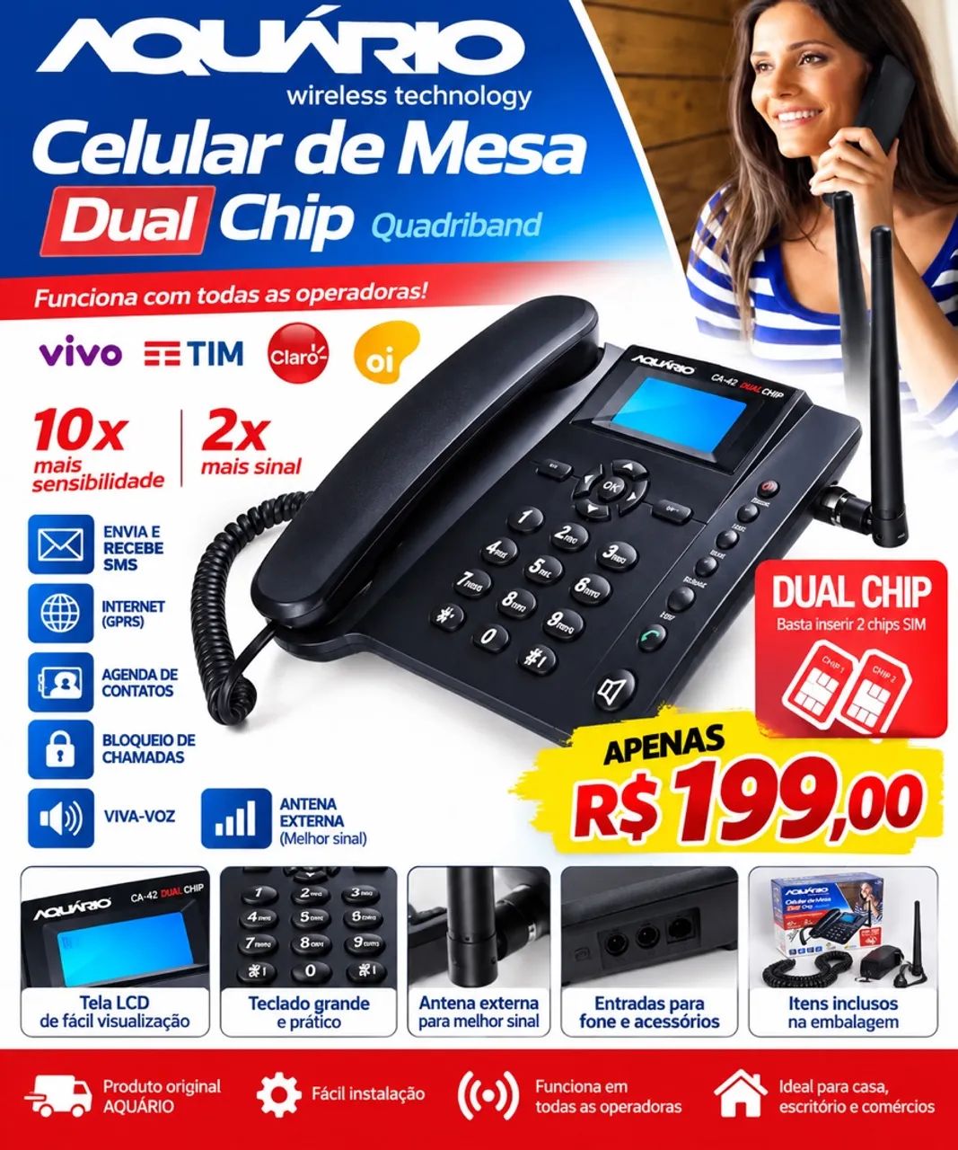 Telefone Celular Rural Sinal Ampliado