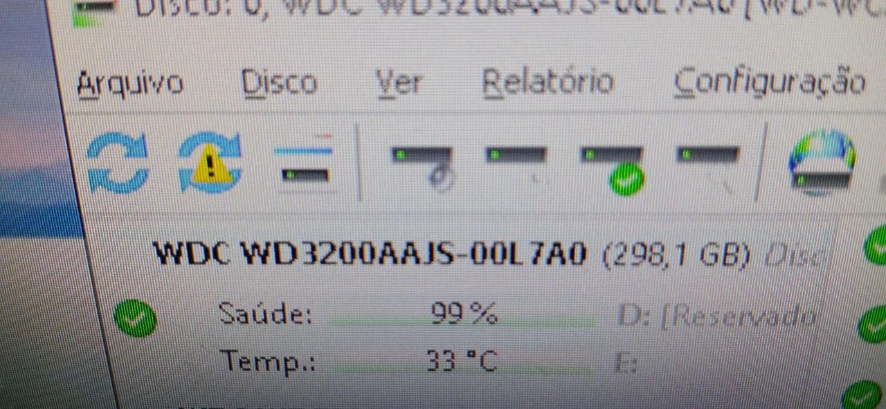 Hd desktop 320gb saude 99%