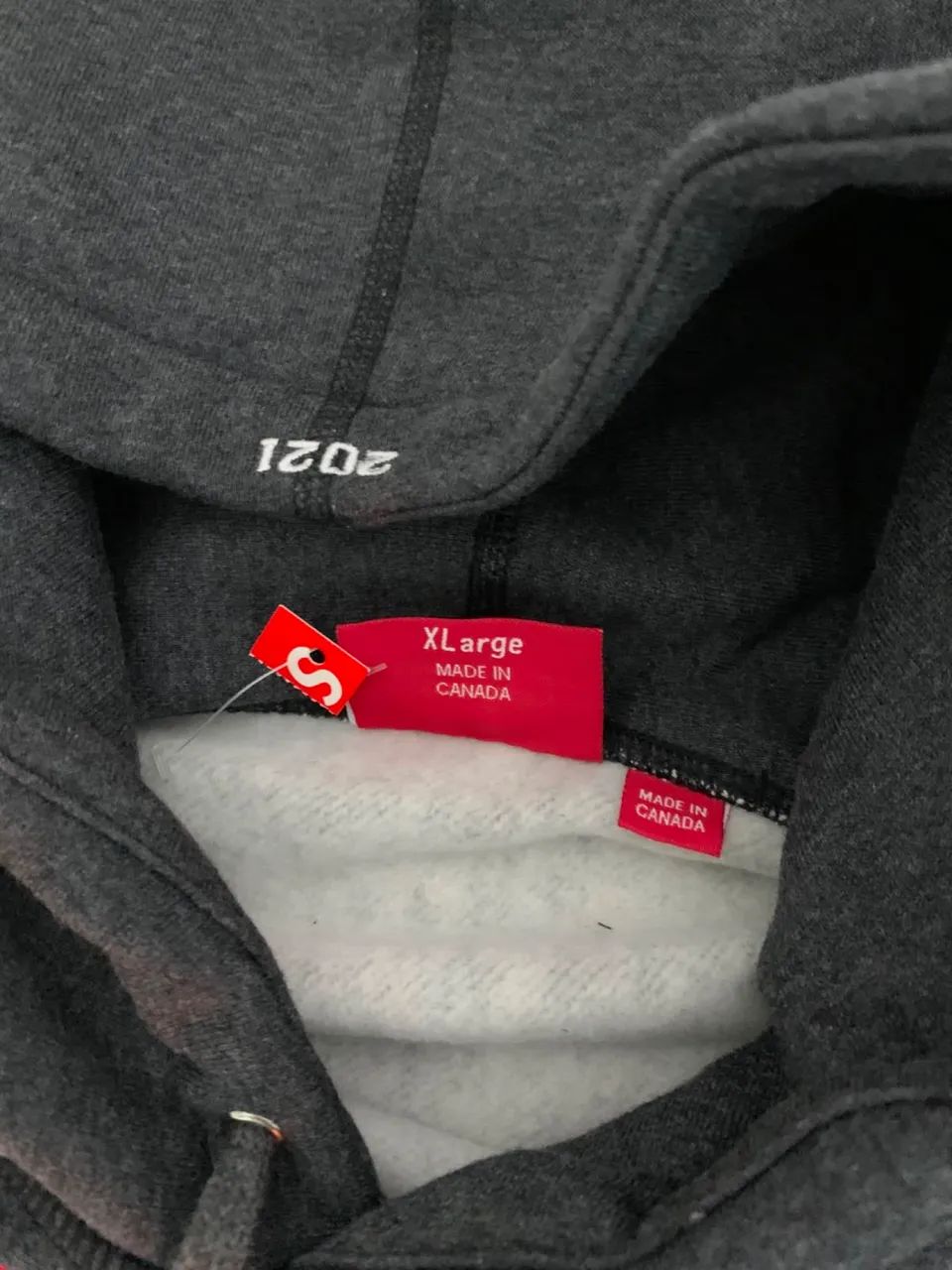 Moletom Supreme Box Logo FW21 Charcoal - Foto 3