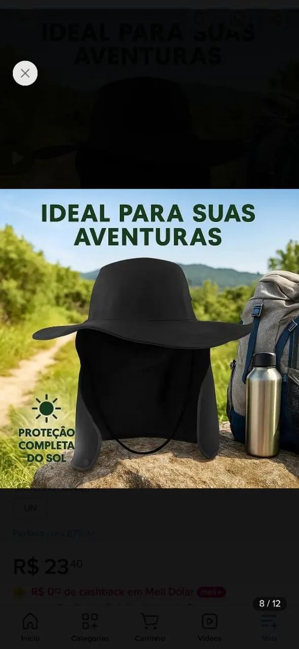 Chapéu pescador preto