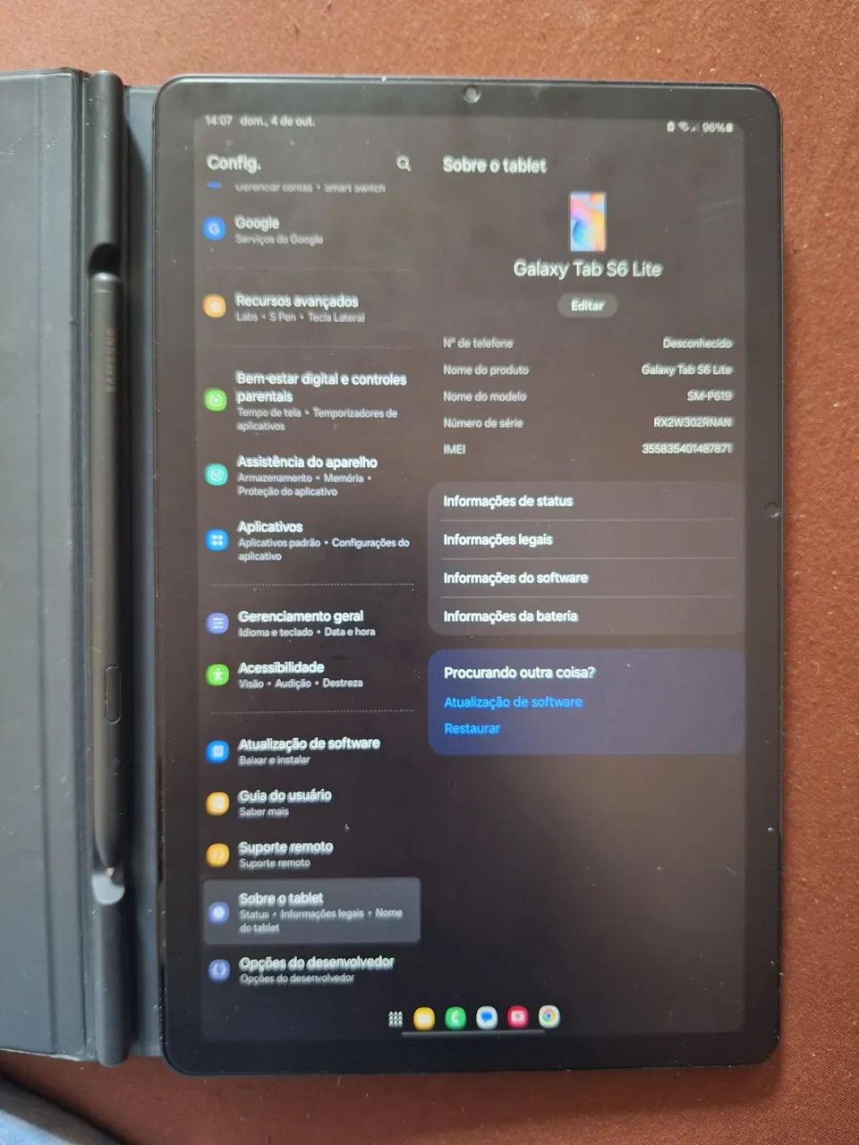 Tablet Samsung S6 Lite 128Gb + Caneta +  capa - Foto 5