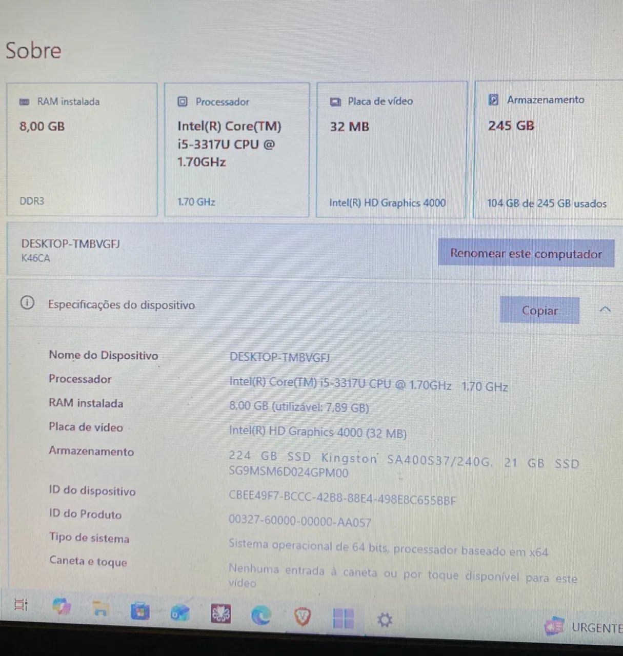 Notebook SSD 250GB Kingston - Foto 3